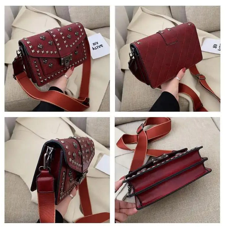 BQ 2841 RISCE TAS SELEMPANG FASHION IMPORT WANITA CEWEK PEREMPUAN JAKARTA BATAM EL 5160