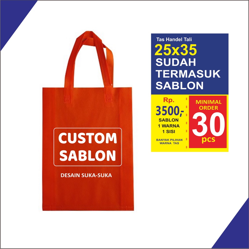 Tas spunbond sablon / Goodie bag - Custom