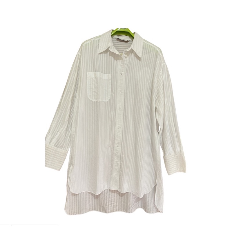 Preloved zara oversize striped shirt