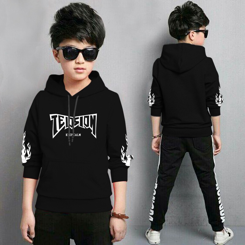 Jaket Anak Laki Laki/Jaket Anak Terbaru/Hoodie Anak Telesion Anak Gaming Bahan Fleece Tebal 4-11 TAHUN