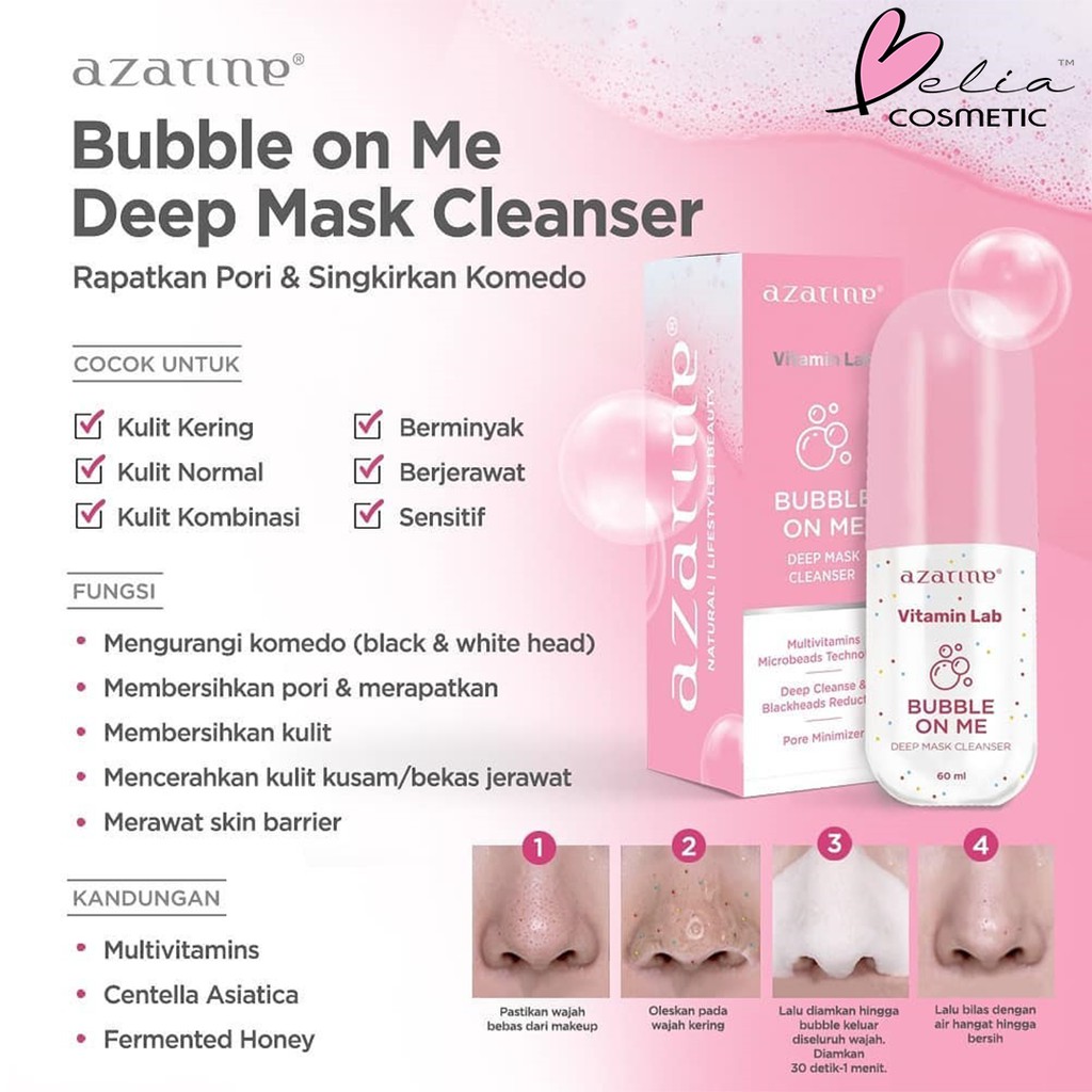 ❤ BELIA ❤ AZARINE VITAMIN LAB Bubble On Me Deep Mask Cleanser | Essence Toner | Hydraoxidant Ampoule