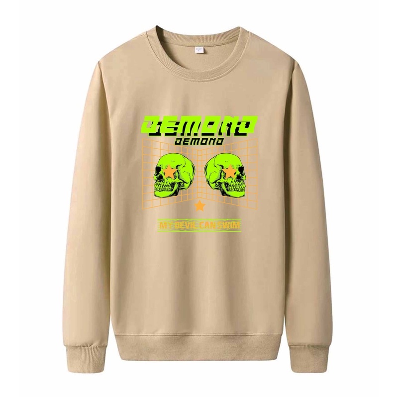 Sweater Pria Demono Game Crewneck Pria M - XXL