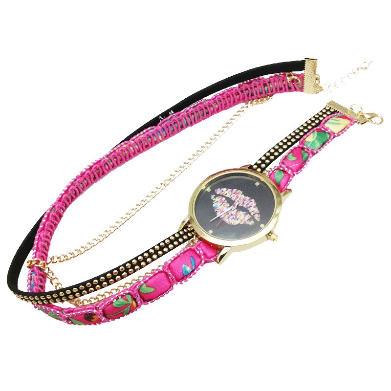 jam tangan motif bibir wind lips watches (1J1) JWA017