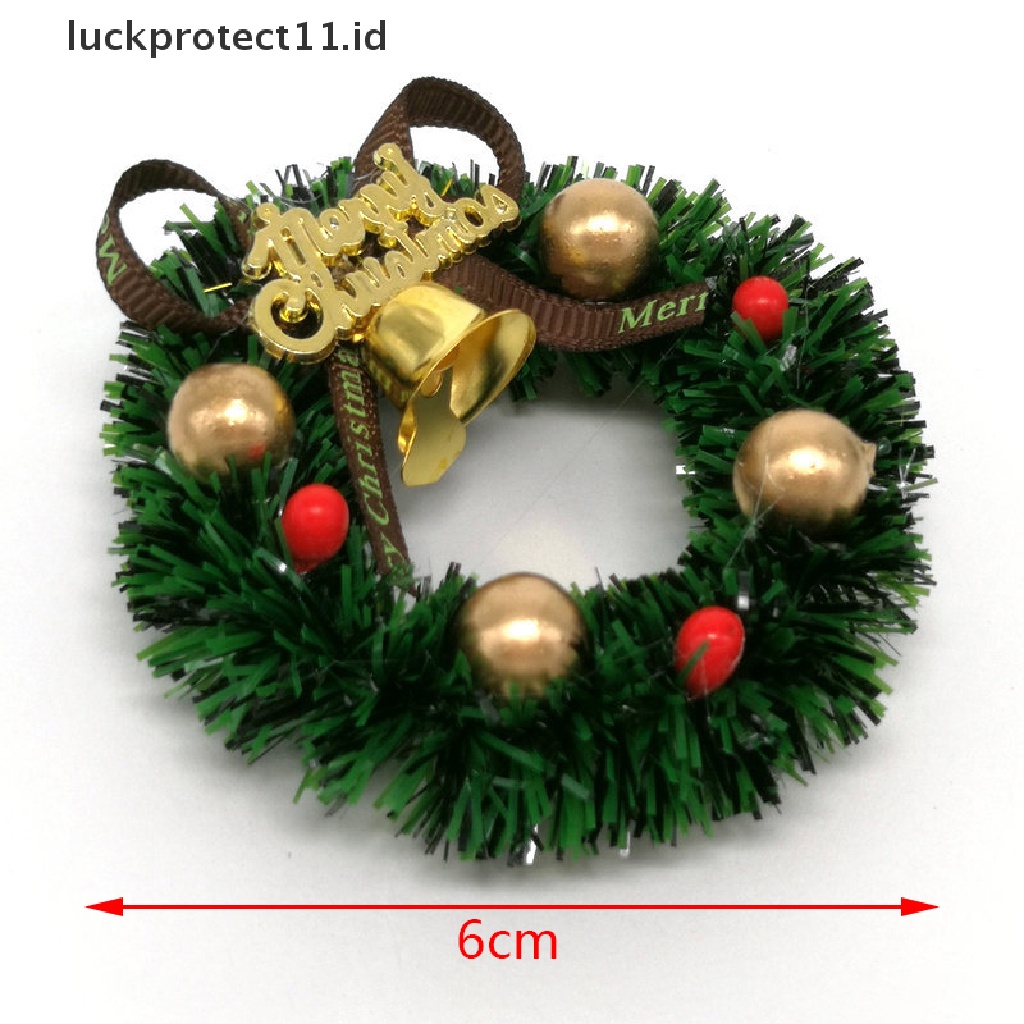 &lt; Luckprotect11. &lt; Luckproteksi1pc Miniatur Karangan Bunga Natal Ukuran 6cm Untuk Dekorasi Rumah Boneka