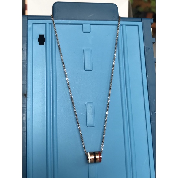 Kalung Titanium Fashion Korea Liontin Tabung - Rosegold