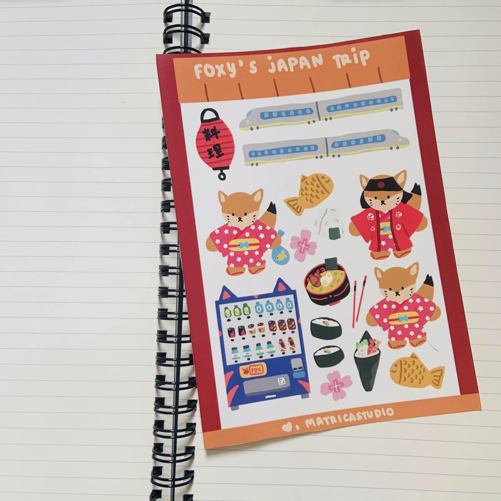 

Sticker Journal Diary Planner Rubah Jepang Foxy's japan trip