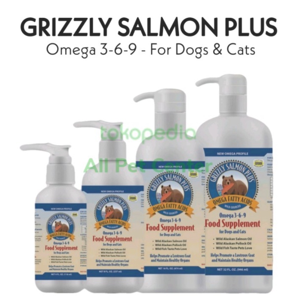 Jual parts Grizzly SALMON OIL for DOG  CATS - fish oil anjing kucing - 64 Berkualitas