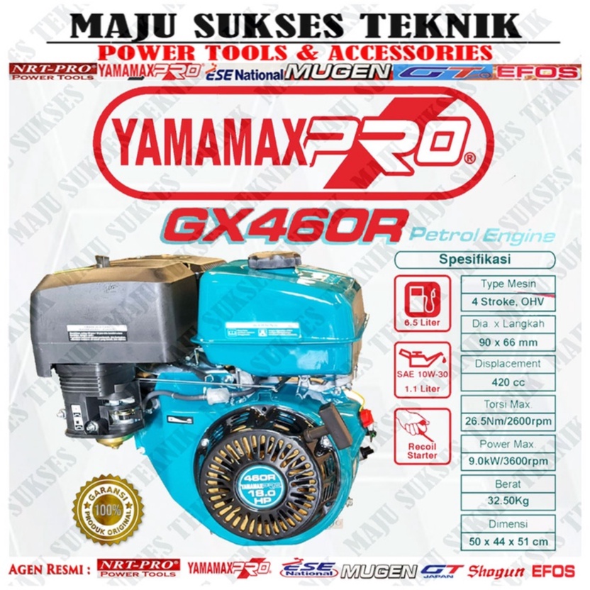 YAMAMAX PRO GX 460R (18.0HP) Engine Bensin Penggerak Serbaguna Putaran Lambat / Petrol Engine
