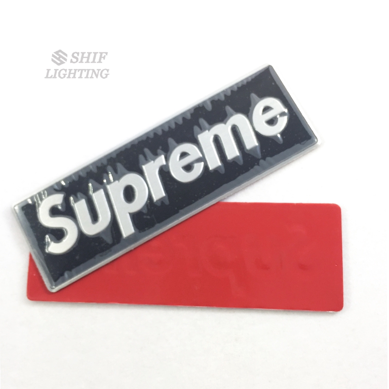 1Pc Stiker Emblem / Badge Motif Logo Supreme Bahan Aluminium untuk Dekorasi Mobil