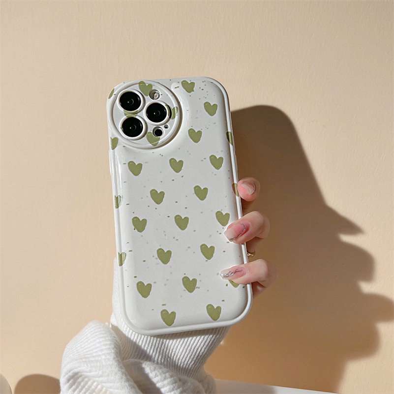 Soft Case Silikon Tpu Glossy Motif Hati 3D Untuk iPhone 14 13 12 11 Pro Max X Xr Xs Max 7 8 6 6s Plus SE 2020