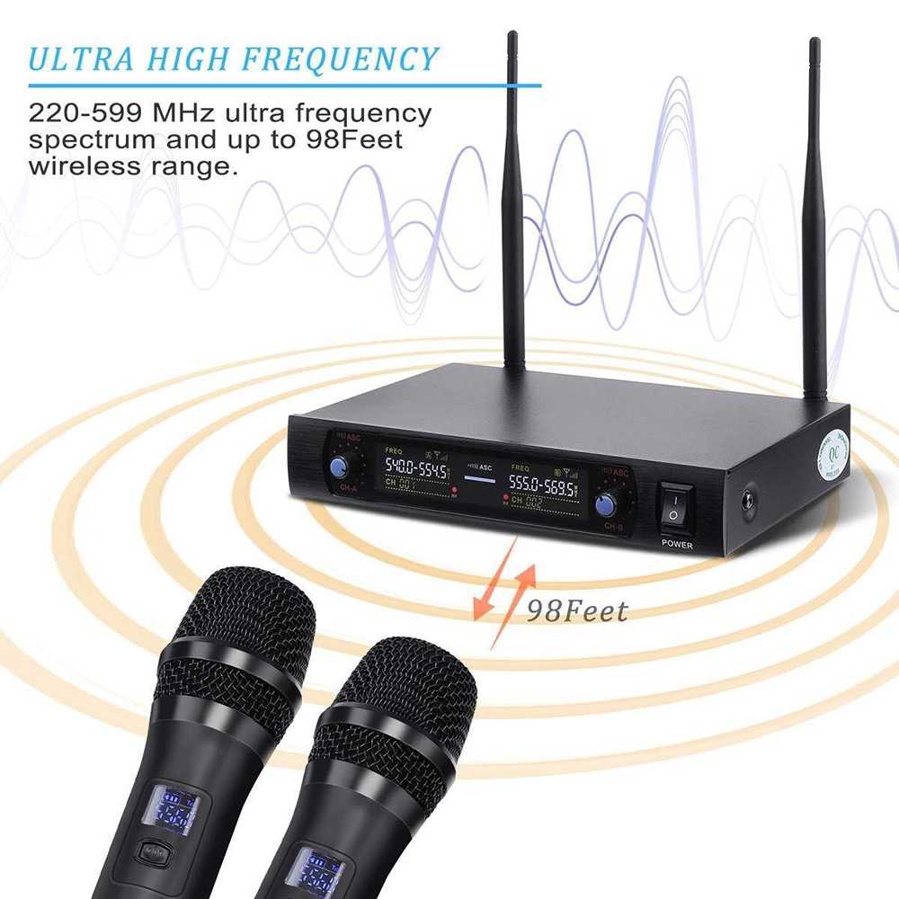 Mic Karaoke Microphone Karaoke Dual Channel Handheld Wireless UHF Mikrofon Mic bluetooth karaoke mix karaoke Mike karaoke murah original - J-08 EKG 7RSKBZBK