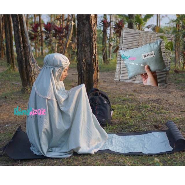 Mukena Traveling + Sajadah Traveling. Parasut premium, Sajadah bisa jadi pouch