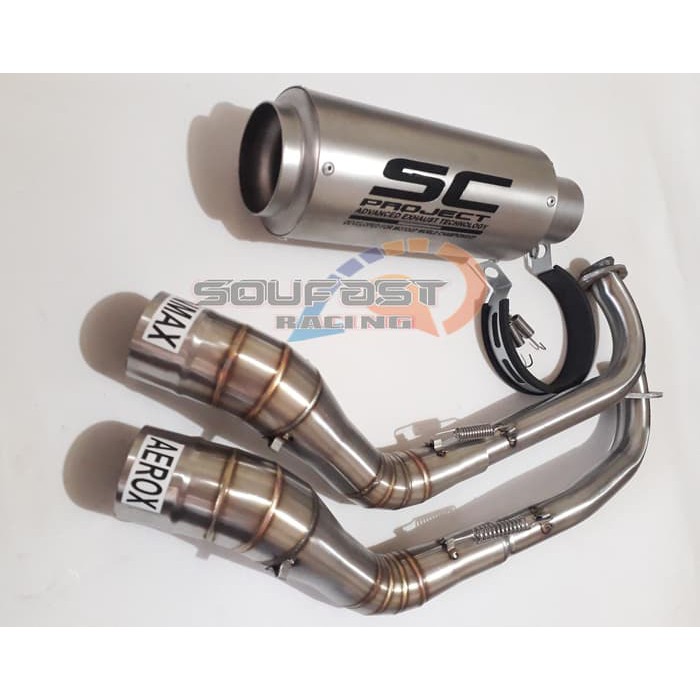 BARANG TERBAIK Knalpot Racing Sc Project titanium look Fullsystem Nmax Aerox155 racing balapan stand