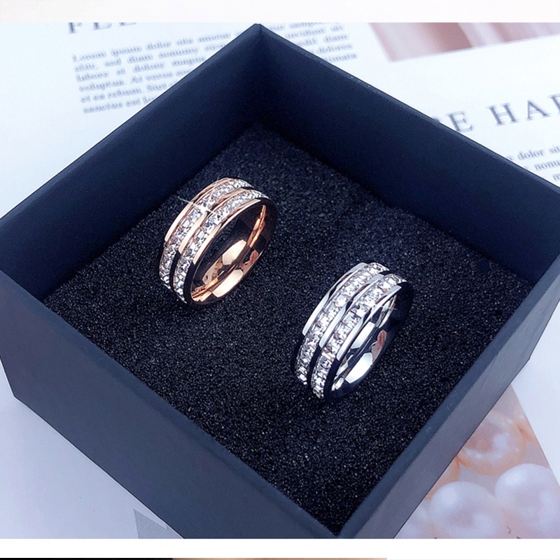 Cincin Titanium Wanita,Anti Karat Fashion Korea,Aksesoris Mode