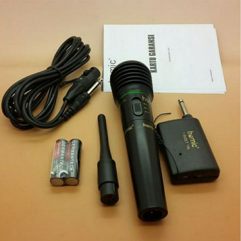 Homic microphone 2in1 kabel dan wireles hm-308