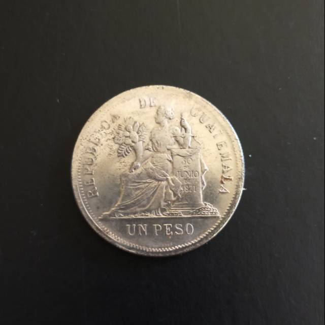 Sho - 27 .  Koin Lama Guatemala 1894 Un Peso