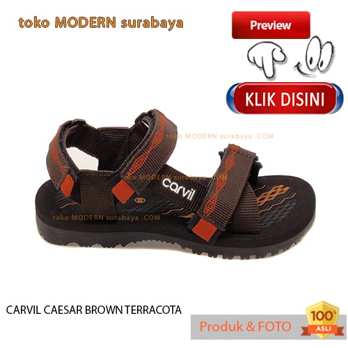 CARVIL CAESAR BROWN TERRACOTA sandal anak sandal gunung outdoor slide