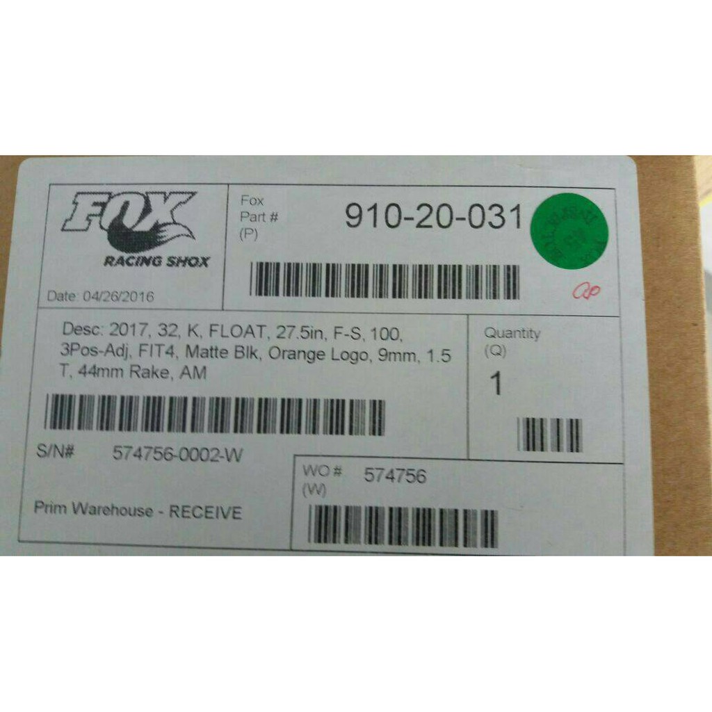 Fork Fox Float 100 Tapper 27.5 Kashima