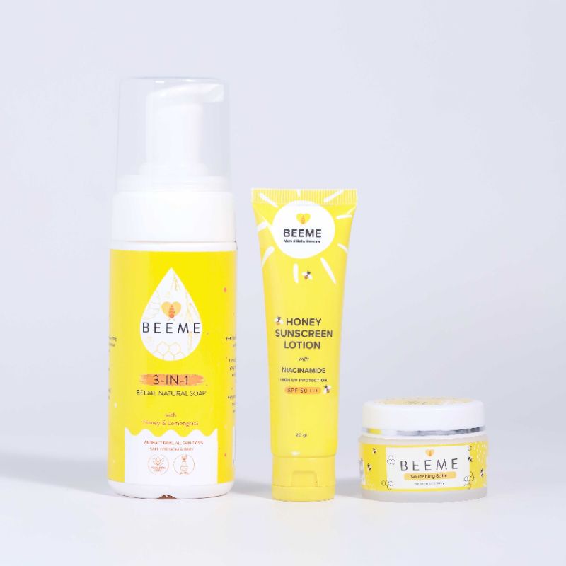 PAKET BEEME ISI 3 WITH SUNSCREEN LOTION SPF 50