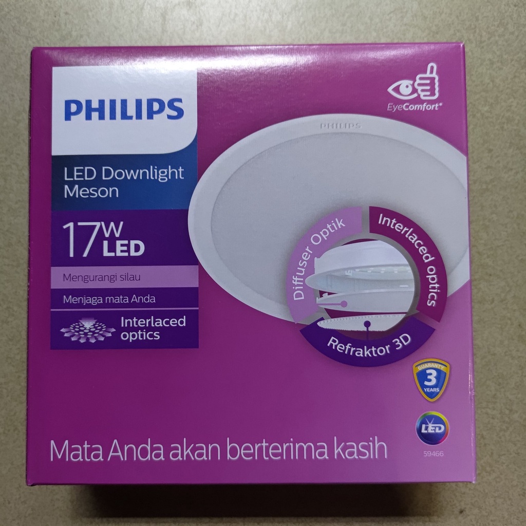 Lampu LED Downlight Putih PHILIPS Meson 17W 17 Watt 6500K 59466