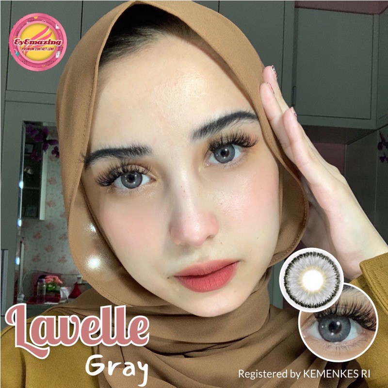 EYEMAZING Softlens - LAVELLE Gray / Grey / Abu Normal Minus Beda Minus