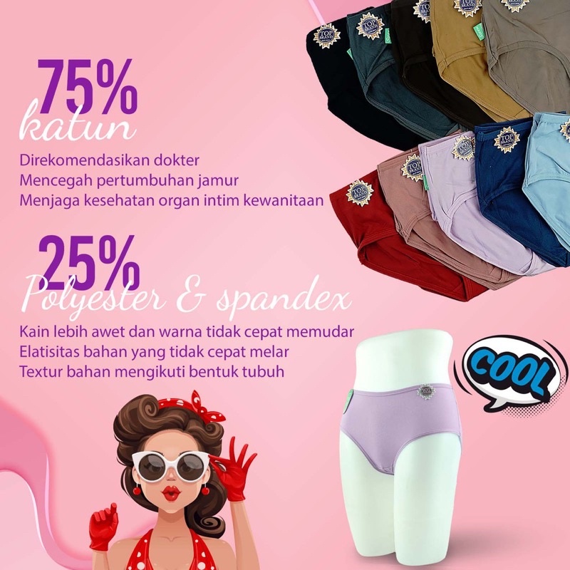 Lusinan CD Celana Dalam Wanita Sorex 1239 Pakaian Dalam Wanita Kancut Wanita Undies Wanita Sorex