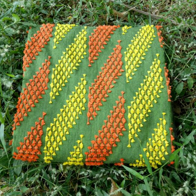 Kain tenun songket Baron bulu warna hijau