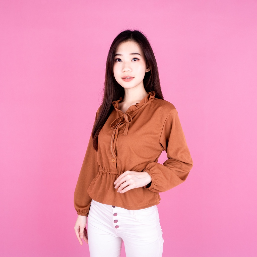 IL - Blouse Mikela Fashion Wanita - Mikela Blouse Wanita Bahan Crepe