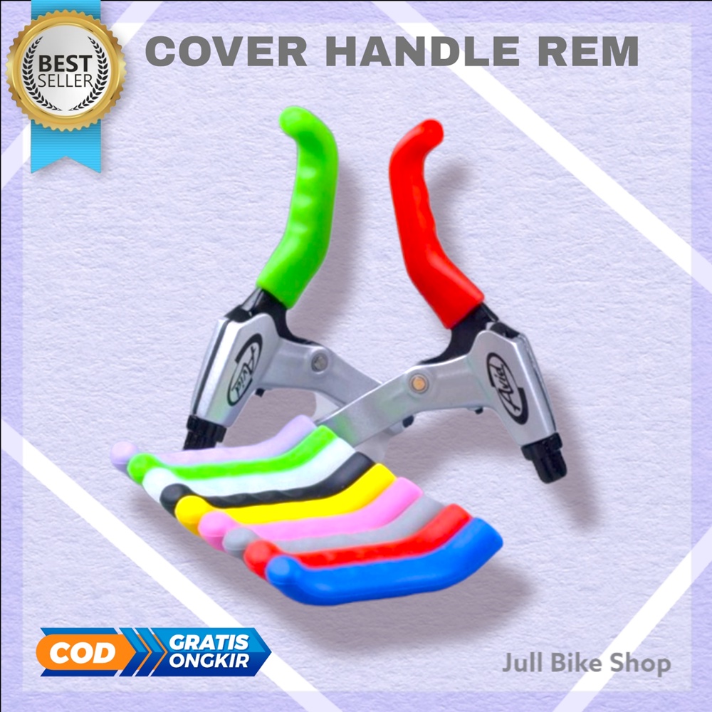 Sepasang Cover handle rem karet sepeda brake pelindung mtb lipat bmx mini fixie gunung anak silikon empuk gagang hendel