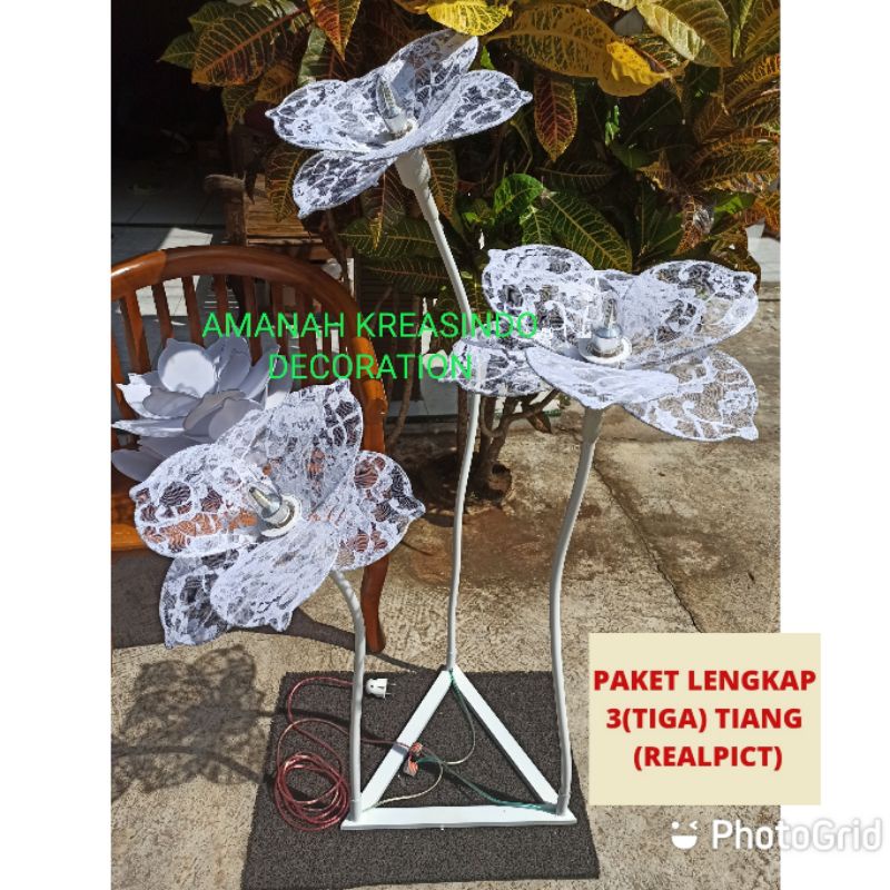 STANDING LAMPU BUNGA DEKORASI PELAMINAN