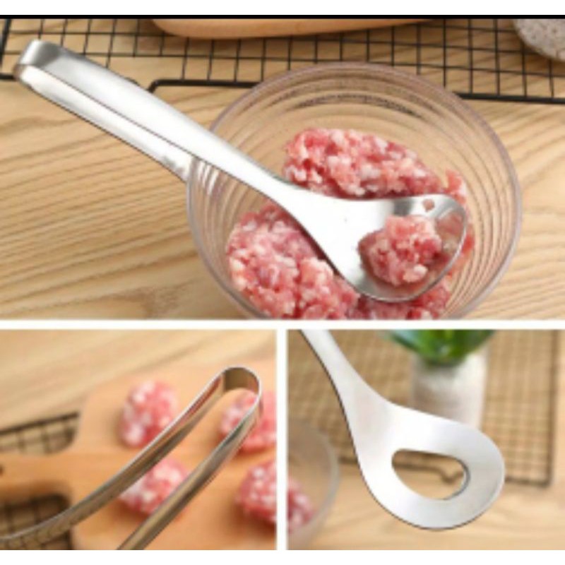 Sendok alat cetak bakso stainless steel meat balt maker spoon