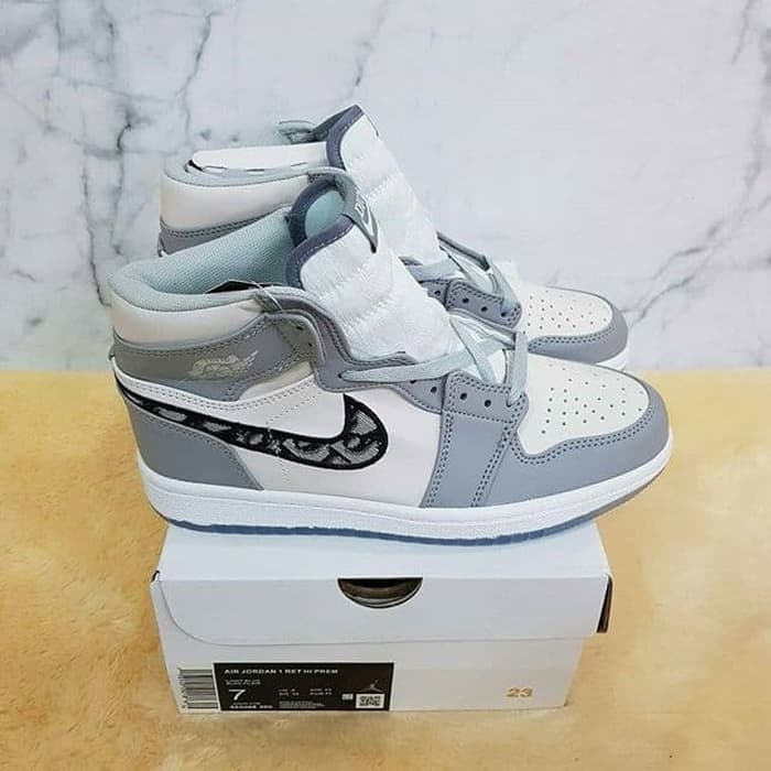 Dior X Nike Air Jordan 1 High Grey UA ORIGINAL