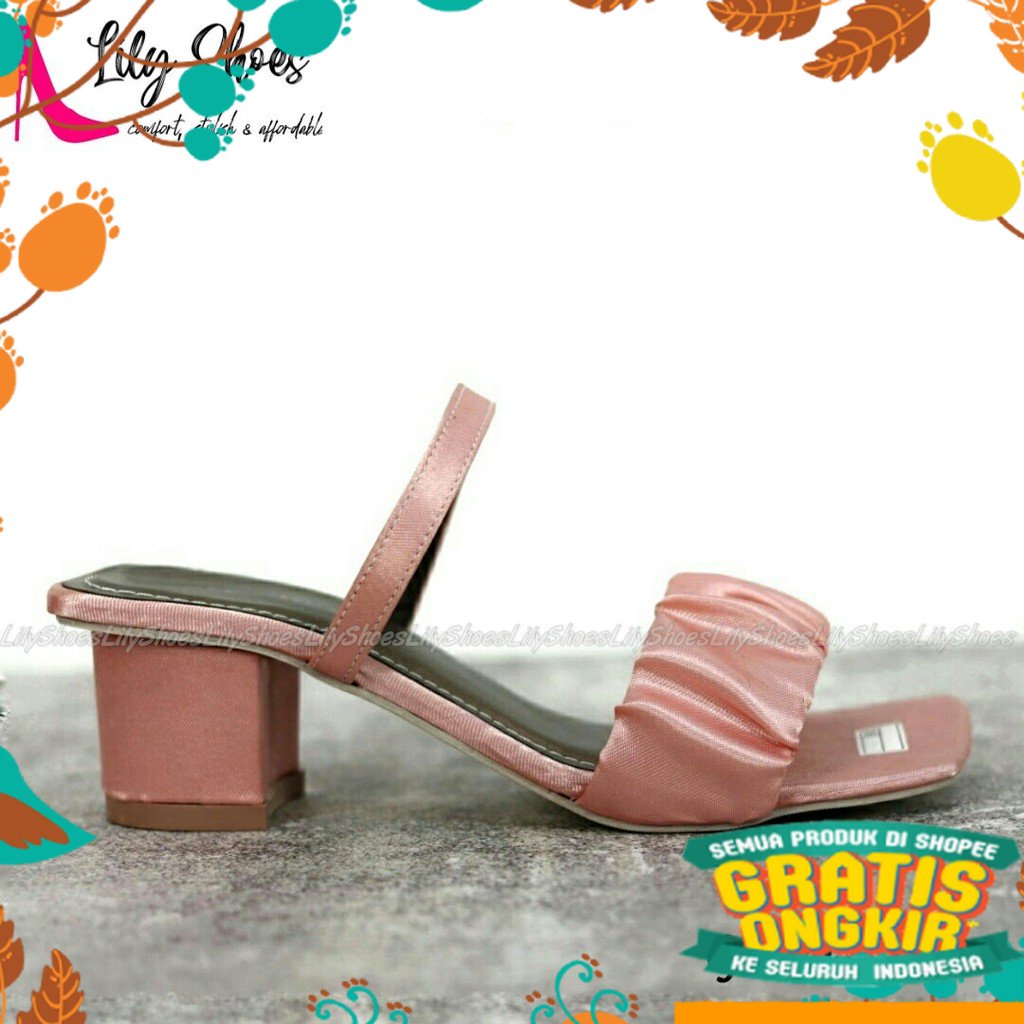 Sepatu Murah Berkualitas biru navy dongker abu grey / DWIGO - Lily Shoes sepatu big / chunky heels w