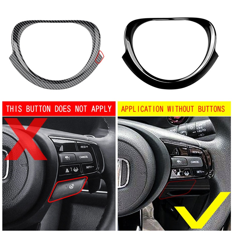 Untuk Honda Vezel HR-V HRV 20212022 Interior Setir Mobil Ring Panel Cover Trim Dekorasi Bingkai Hitam Terang