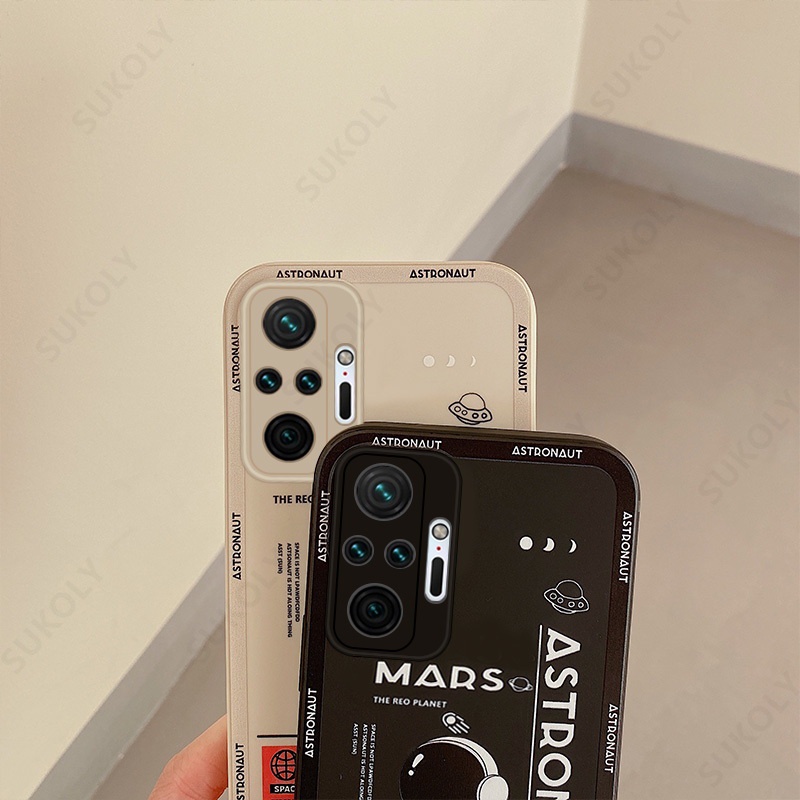 Case Bentuk Kotak Astronot Anti Jatuh Untuk Xiaomi 11 Poco X3 NFC X3 Pro Poco M3 M2 Redmi Note 7 Pro Note 8 Pro Note 9 Pro Note 10 Pro Note 11 Pro Redmi 8 9 10 9 10 9A 9T 9T