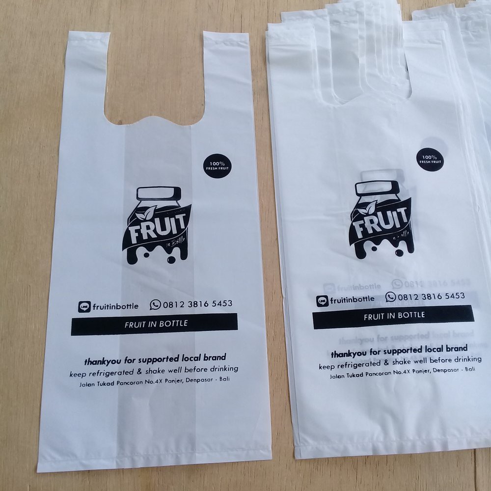 Kantong Plastik Sablon 20x35 Custom Olshop free Desain
