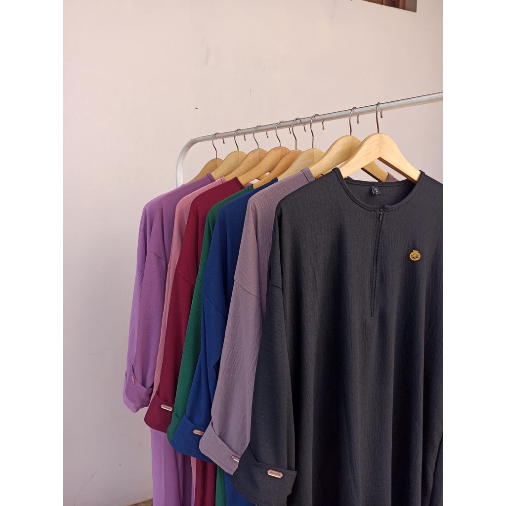 ABAYA CINKLE HAJAR ORIGINAL ROZWAH/COD/Abaya hitam/abaya turki/gamis abaya/abaya polos