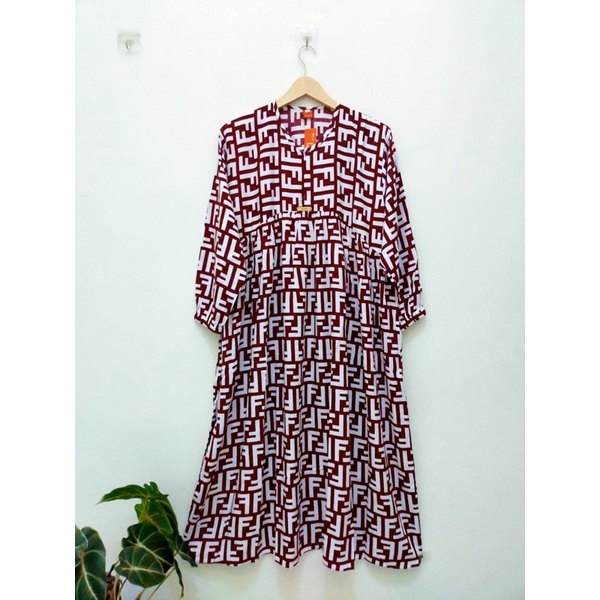 MIDI DRESS RAYON/MIDI DRESS WANITA TERBARU/MIDI DRESS VIRAL/JUMBO/KEKINIAN/BAHAN JATUH/ADEM/COD/VIRAL/TUNIK/GAMIS WANITA