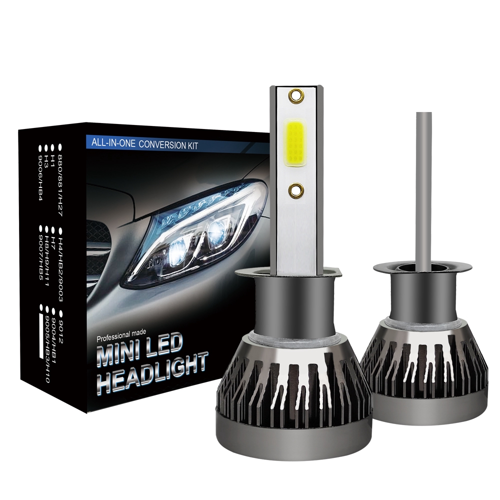 2Pcs Lampu Depan Mobil LED H1 120W 12000LM 6000K