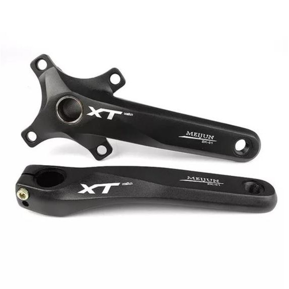 Meijun XT Arm Crank HT2 BCD 104 Single Speed Crankset Hollowtech 2 Hitam NOT Shimano Acera Alivio
