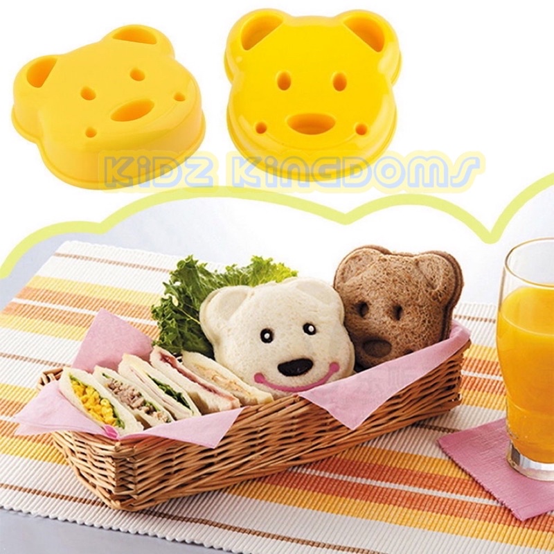 Cetakan Pemotong Roti Model Kartun Beruang Pink Kucing Mobil Anak Anak - Sandwich DIY Model Bear