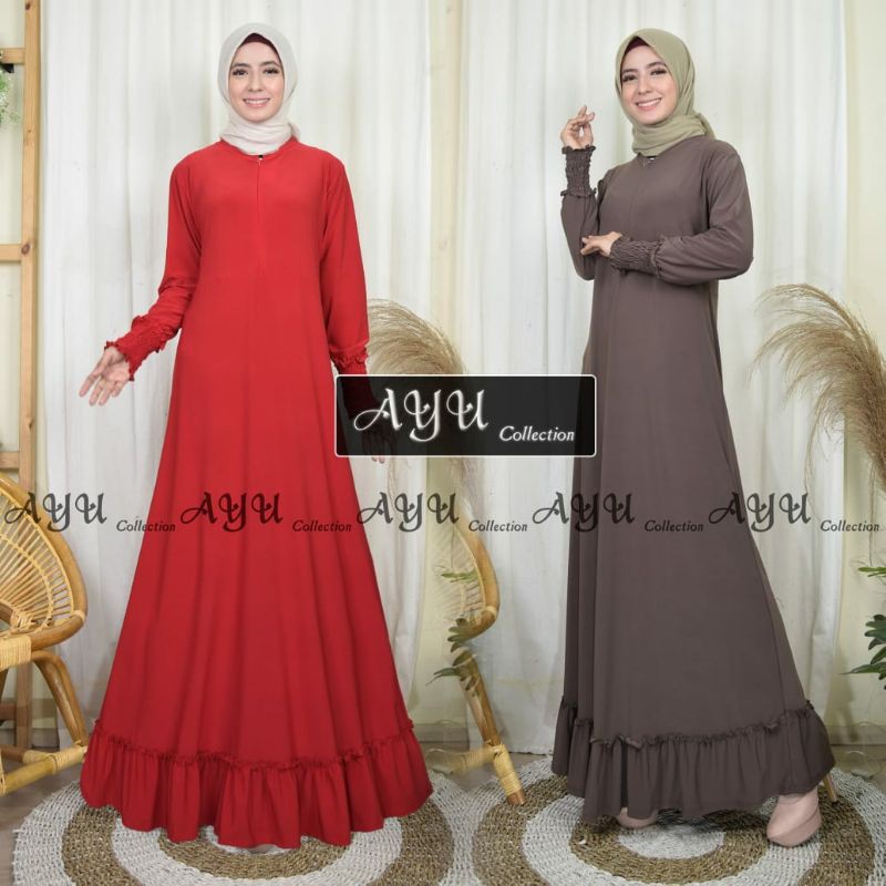 Gamis jersey ayu rempel bawah