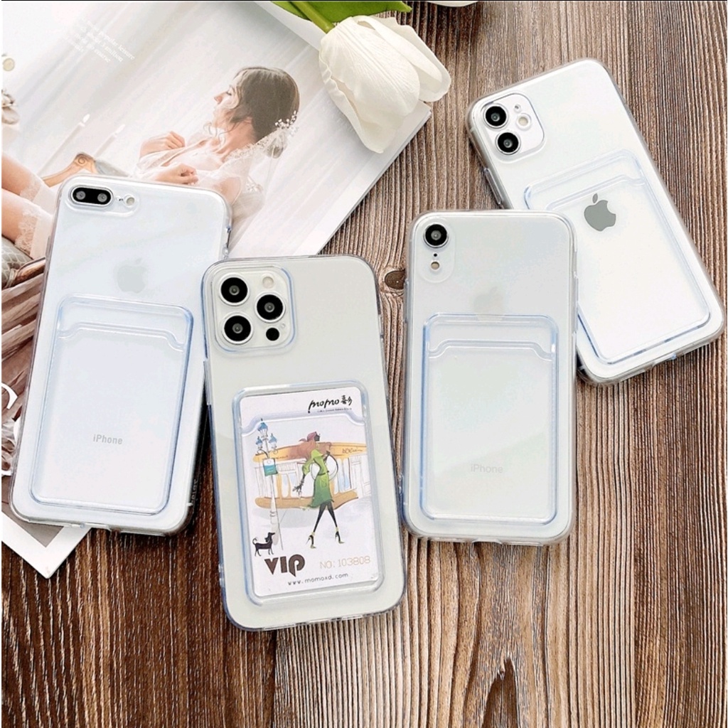 CLEAR CAMERA PROTECTION Kamera CARD Holder Kartu iphone 6 6s 6+ 6s+ 7 8 7+ 8+ SE2 X XR XS MAX 11 12 13 14 PRO MAX 12 MINI 14 Plus Case Cover Casing