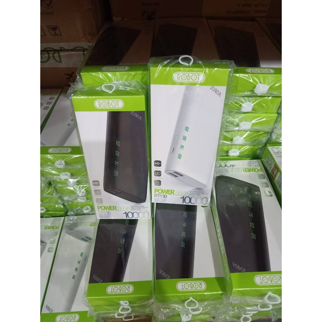 Power Bank Robot RT130 ,RT190 Dual Input With LED Display 10000mAh Original Garansi resmi robot p