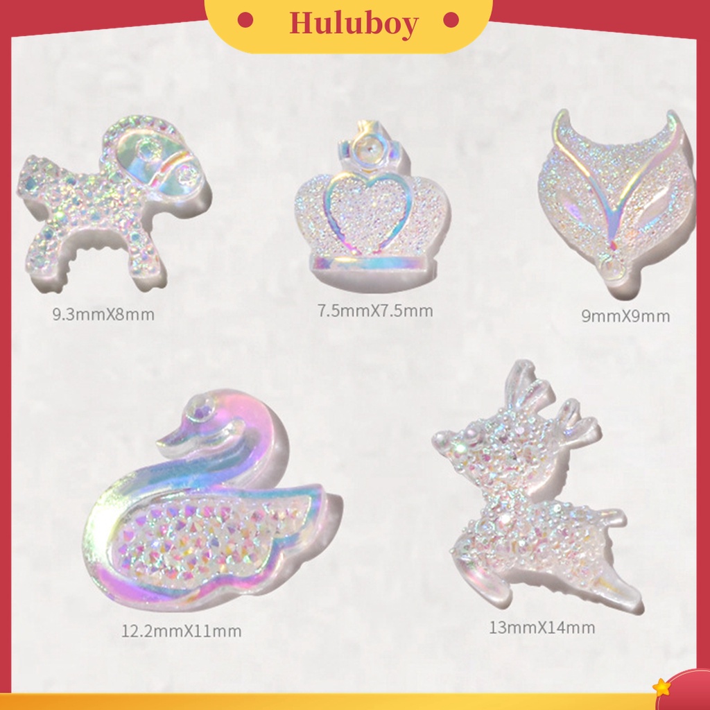 Huluboy Huluboy♡ 30pcs / Pak Hiasan Kuku Bentuk Mahkota / Binatang Bahan Resin Untuk Nail Art