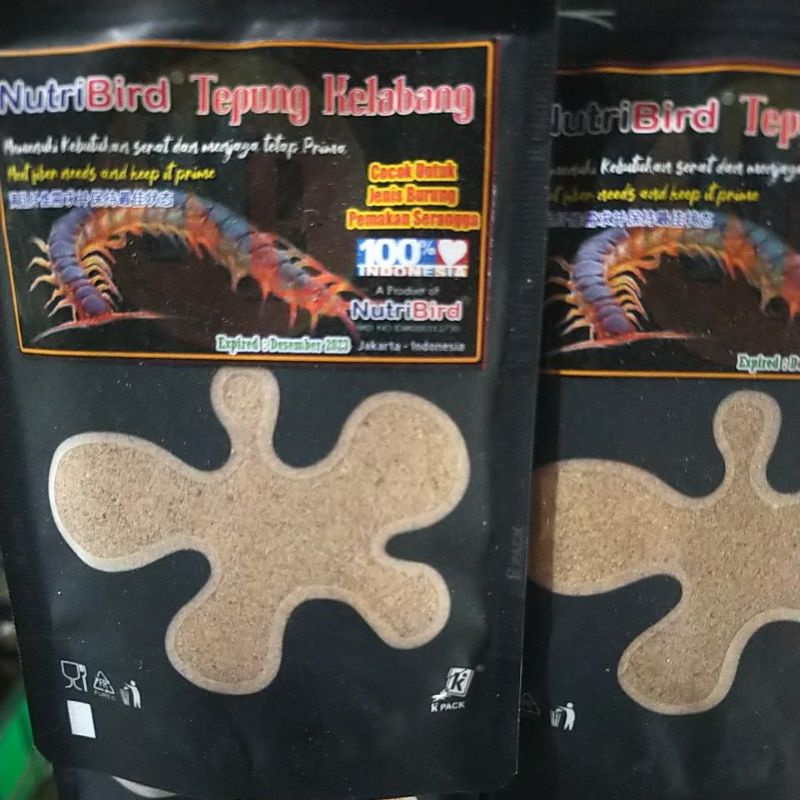 Makanan burung tepung kelabang