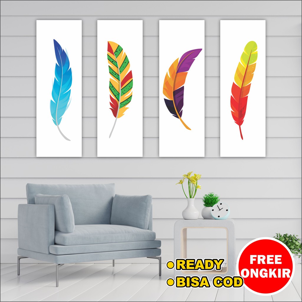 Hiasan pajangan dinding kamar dekorasi rumah ornament Wall Decor feather kartun shabby dekorasi kayu