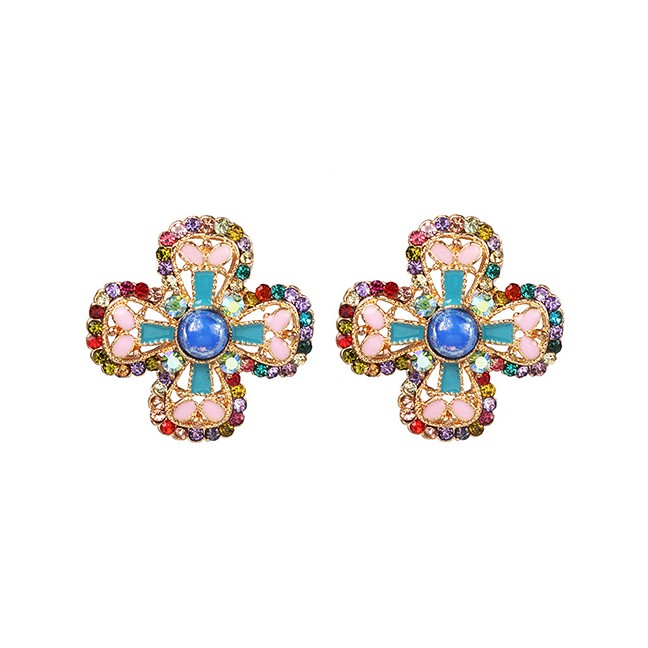 LRC Anting Tusuk Fashion Color Flower Earrings F75762