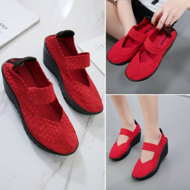 sepatu wedges rajut *KELSEY*