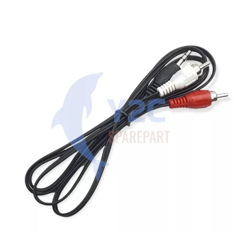 Kabel Aux Audio 2in1 Untuk Hp Ke Jack Speaker Aktif 3.5 MM / Kabel Sambungan Speaker